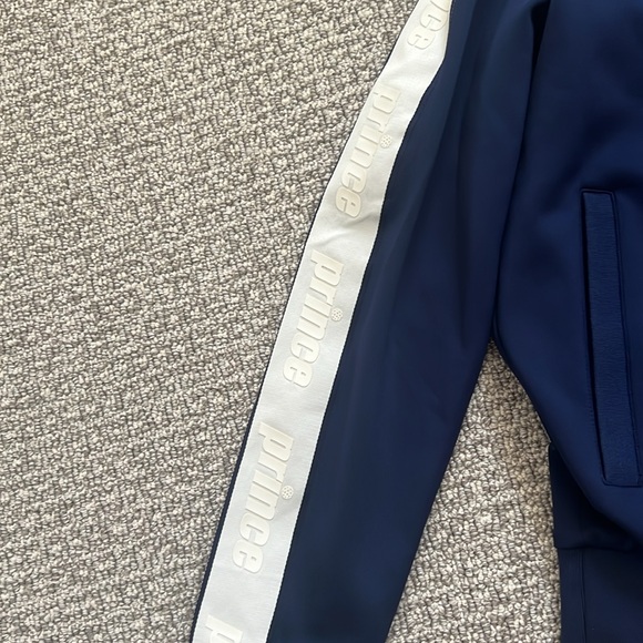 New Prince Pickleball Navy Green White Track Jacket Top S Men - Picture 3 of 6